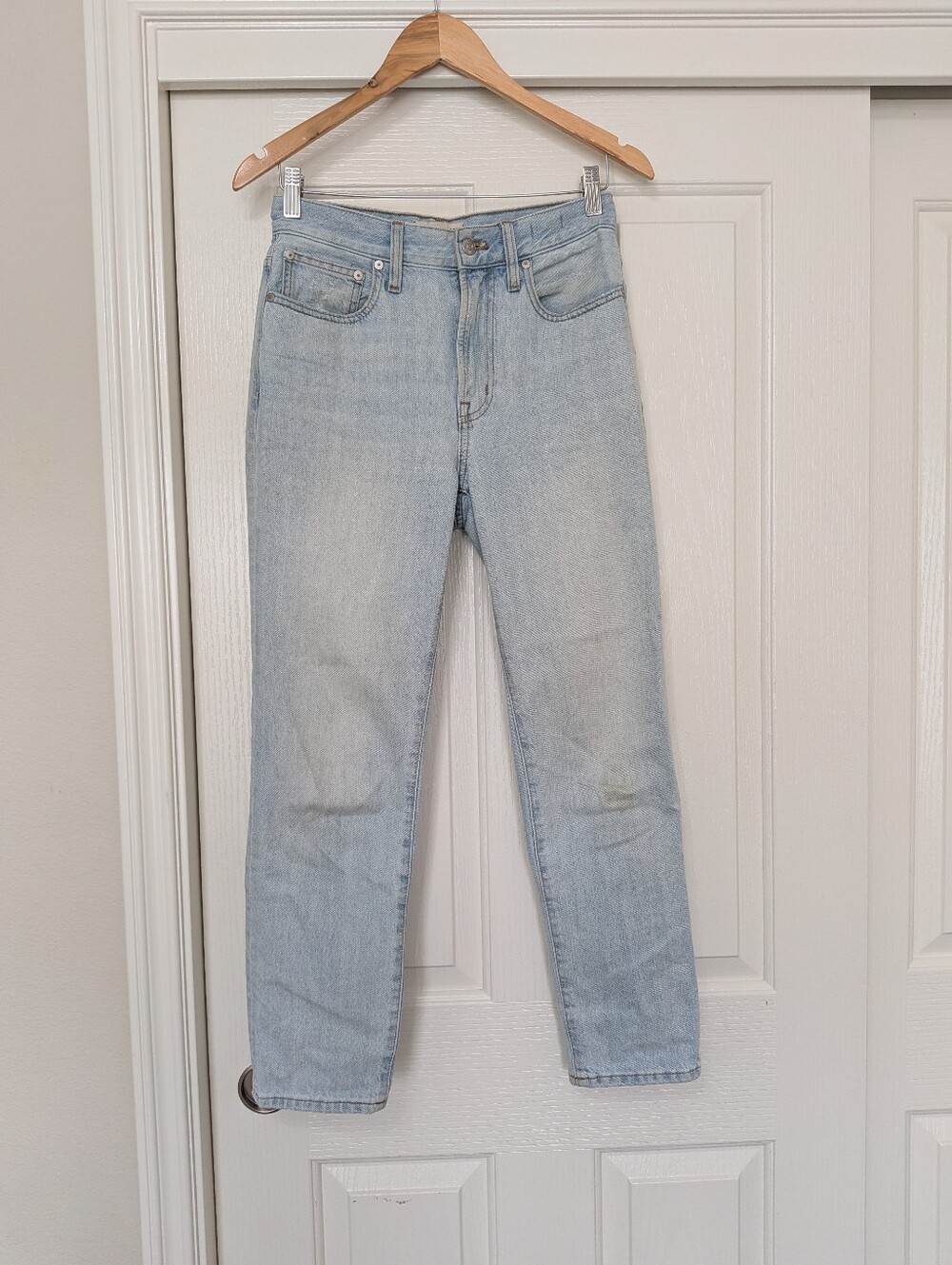 MADEWELL The Perfect Vintage Jean Straight leg Acid Light Blue Wash Sz 25 Womens